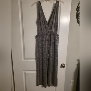 Caution To The Wind Monochrome Checkered Jumpsuit